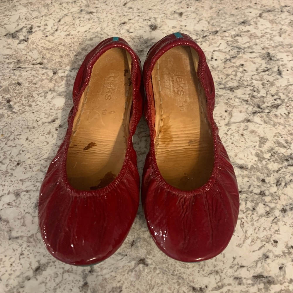 Ruby Red Patent Leather Tieks